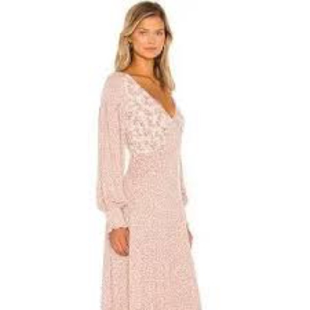 Free People Love Story Pink Long Sleeve Maxi Dress - Picture 7 of 8